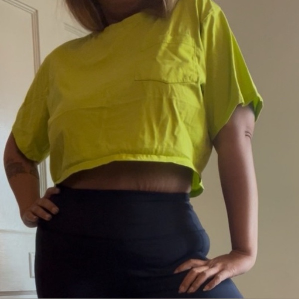 Neon tee shirt with pocket